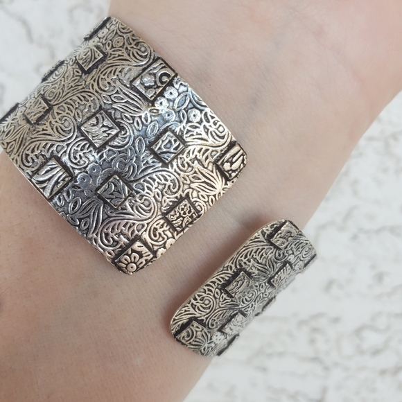 New Oversized Seam Agate 925 Silver Cuff Bracelet. - Picture 10 of 15